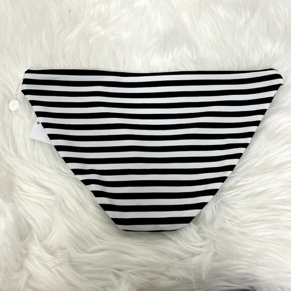 Mikoh Black White Stripe Zuma Bikini Swim Bottom Womens Large - Picture 2 of 6